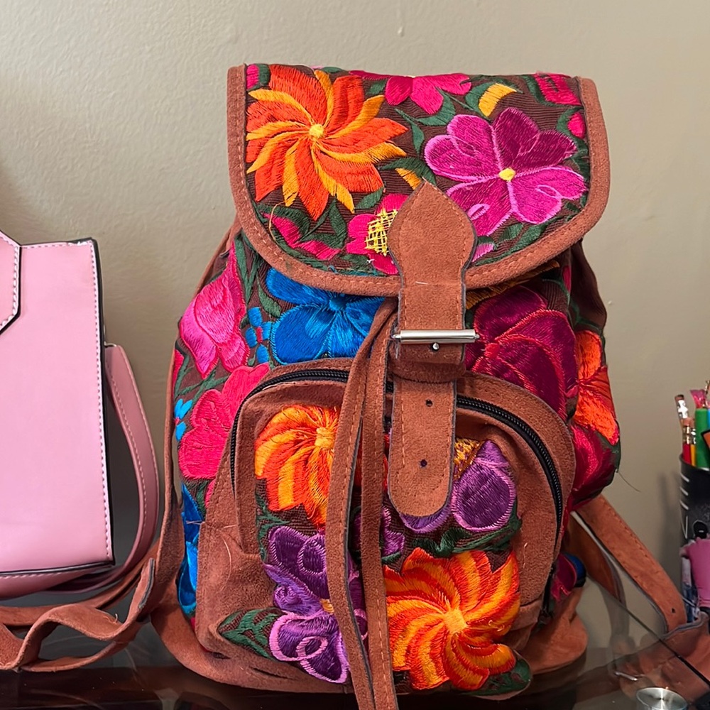 Handmade back pack bag artisanal